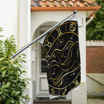 Gold And Black Virgo Sign Print Polyester Flag