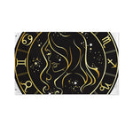 Gold And Black Virgo Sign Print Polyester Flag