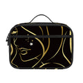 Gold And Black Virgo Sign Print Portable Lunch Bag