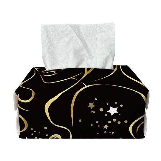 Gold And Black Virgo Sign Print Rectangle Tissue Box Cover