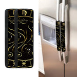 Gold And Black Virgo Sign Print Refrigerator Handle Covers