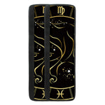 Gold And Black Virgo Sign Print Refrigerator Handle Covers