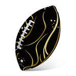 Gold And Black Virgo Sign Print Rugby Ball