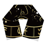 Gold And Black Virgo Sign Print Scarf