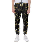 Gold And Black Virgo Sign Print Scuba Joggers