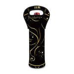 Gold And Black Virgo Sign Print Single Neoprene Wine Tote