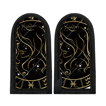 Gold And Black Virgo Sign Print Skillet Handle Cover