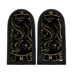 Gold And Black Virgo Sign Print Skillet Handle Cover