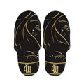 Gold And Black Virgo Sign Print Slippers