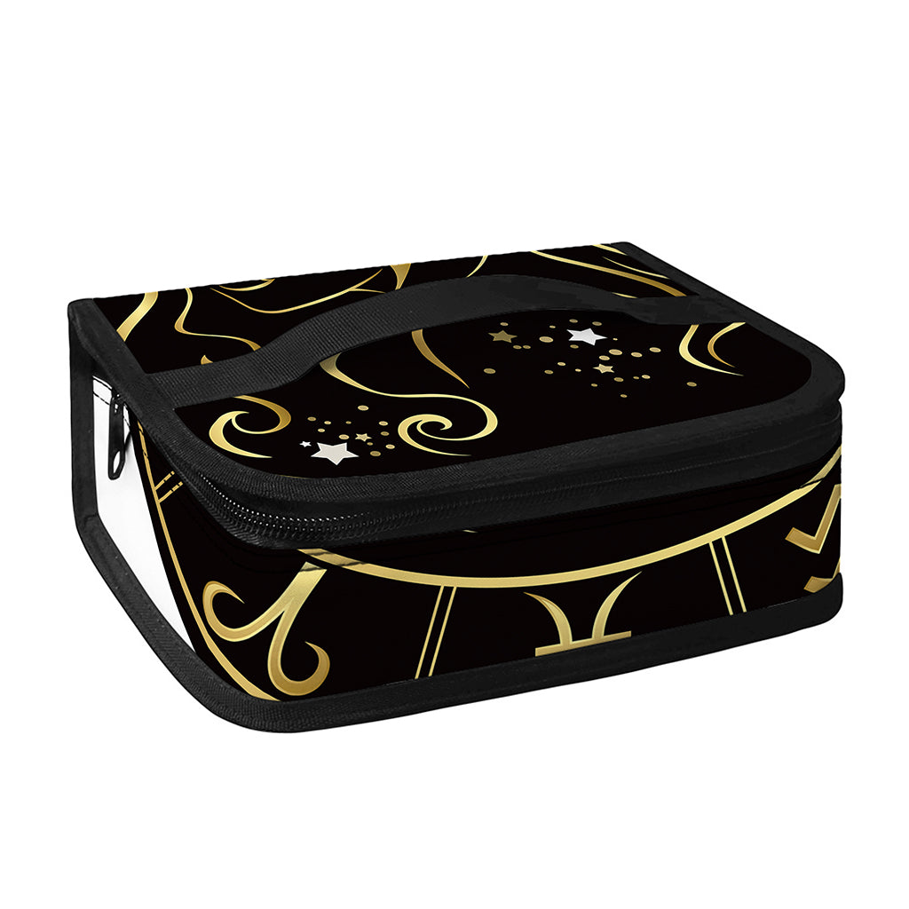 Gold And Black Virgo Sign Print Small Lunch Bag