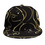 Gold And Black Virgo Sign Print Snapback Cap