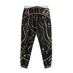 Gold And Black Virgo Sign Print Sweatpants