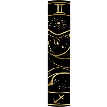 Gold And Black Virgo Sign Print Table Runner
