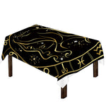Gold And Black Virgo Sign Print Tablecloth