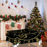 Gold And Black Virgo Sign Print Tablecloth