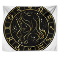 Gold And Black Virgo Sign Print Tapestry