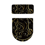 Gold And Black Virgo Sign Print Toilet Lid And Tank Cover Set