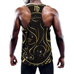 Gold And Black Virgo Sign Print Training Tank Top