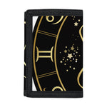 Gold And Black Virgo Sign Print Trifold Wallet