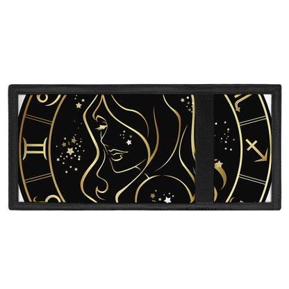 Gold And Black Virgo Sign Print Trifold Wallet