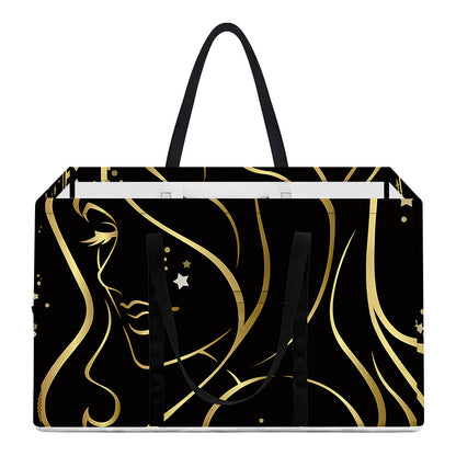Gold And Black Virgo Sign Print Utility Tote Bag