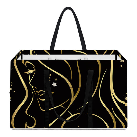 Gold And Black Virgo Sign Print Utility Tote Bag