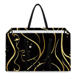 Gold And Black Virgo Sign Print Utility Tote Bag