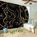 Gold And Black Virgo Sign Print Wall Sticker