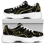 Gold And Black Virgo Sign Print White Chunky Shoes