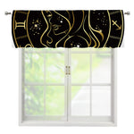 Gold And Black Virgo Sign Print Window Valance