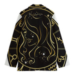 Gold And Black Virgo Sign Print Women's Blazer