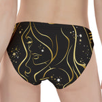 Gold And Black Virgo Sign Print Women's Panties