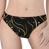 Gold And Black Virgo Sign Print Women's Thong