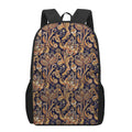 Gold And Blue Paisley Pattern Print 17 Inch Backpack