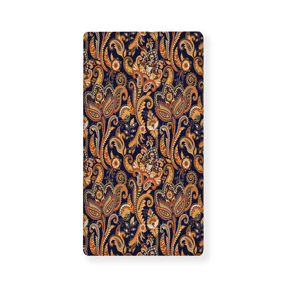 Gold And Blue Paisley Pattern Print Baby Crib Sheet