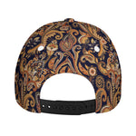 Gold And Blue Paisley Pattern Print Baseball Cap