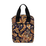 Gold And Blue Paisley Pattern Print Bible Tote Bag