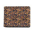 Gold And Blue Paisley Pattern Print Bifold Wallet
