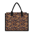 Gold And Blue Paisley Pattern Print Canvas Tote Bag