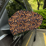 Gold And Blue Paisley Pattern Print Car Side Mirror Covers