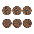 Gold And Blue Paisley Pattern Print Coaster Set