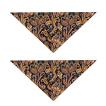 Gold And Blue Paisley Pattern Print Dog Bandana