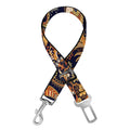 Gold And Blue Paisley Pattern Print Dog Seat Belt