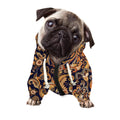 Gold And Blue Paisley Pattern Print Dog Zip Up Hoodie