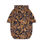 Gold And Blue Paisley Pattern Print Dog Zip Up Hoodie