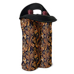 Gold And Blue Paisley Pattern Print Double Neoprene Wine Tote
