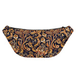 Gold And Blue Paisley Pattern Print Fanny Pack