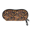 Gold And Blue Paisley Pattern Print Glasses Case