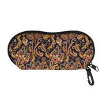 Gold And Blue Paisley Pattern Print Glasses Case