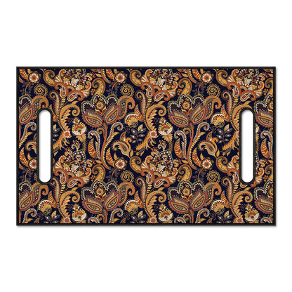 Gold And Blue Paisley Pattern Print Golf Cart Seat Cover